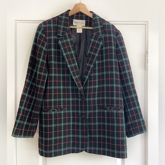 Fun Vintage 80s Era Fundamental Things Oversized Windowpane Blazer - 14 - Picture 1 of 4
